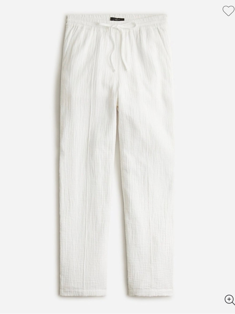NWT J. Crew White Seaside Pant in Soft Gauze Drawstring Linen-Style Pants XXL